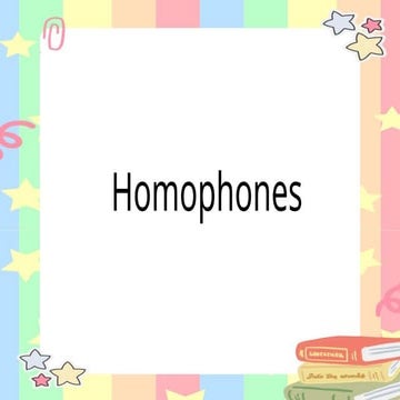 Homographs and Its Examples | PPTX