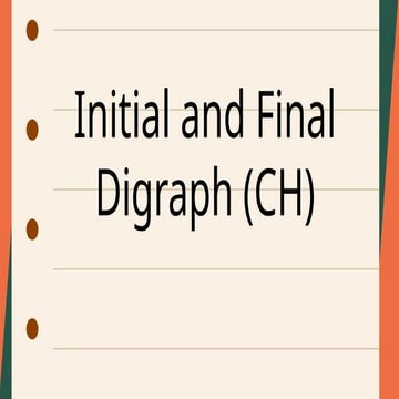 Mastering the Initial and Final Consonant Digraph 'ch' with ...