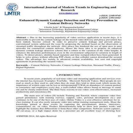 Enhanced Dynamic Leakage Detection and Piracy Prevention in Content Delivery ...