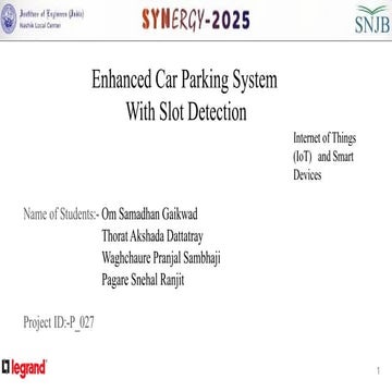 Enhanced Car Parking System dipex competition sample project presentation tem...
