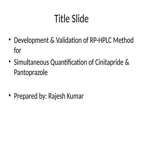 RP-HPLC_Presentation for minor project present | PPTX