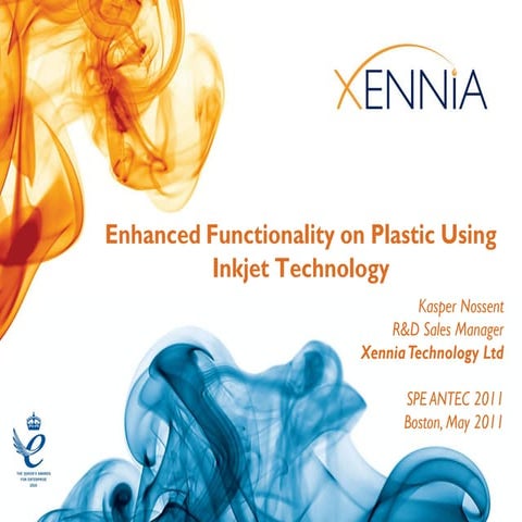 Enhanced Functionality On Plastic Using Inkjet Technology