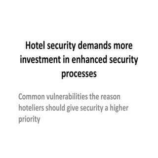 Value of Enhanced Hotel Security