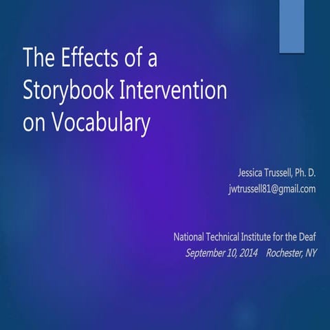 Storybook Interventions and Signing DHH Children's Vocabulary