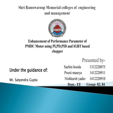 Enhancement of performance parameter of PMDC motor | PPTX