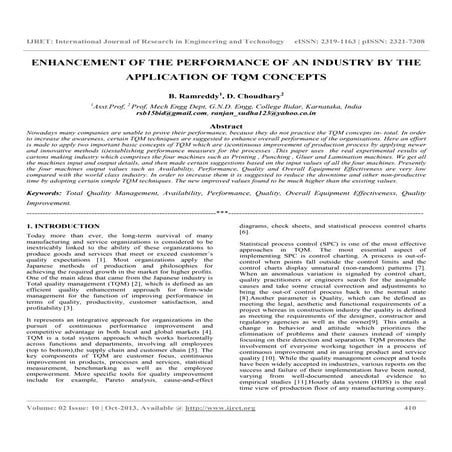 Enhancement of the performance of an industry by the