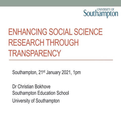 Enhancing social science research through transparency