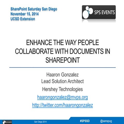 Enhance the way people collaborate with documents in share point