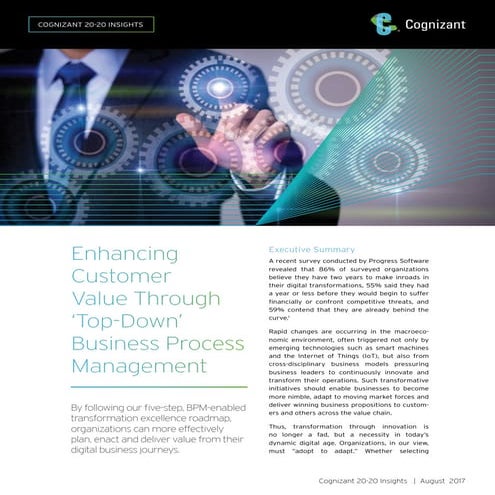 Enhancing Customer Value Through 'Top-Down' Business Process Management