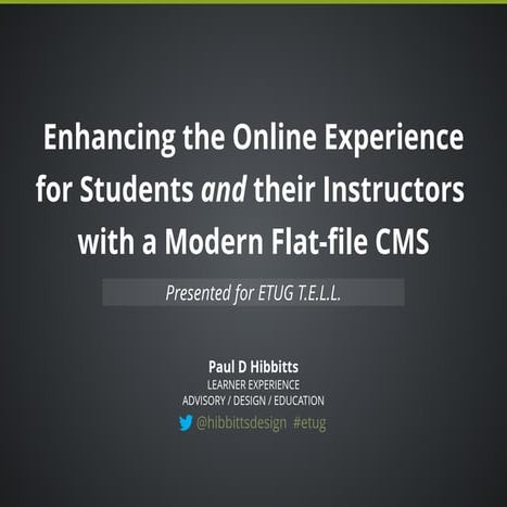 Enhancing the Online Experience for Students and their Instructors with a Mod...