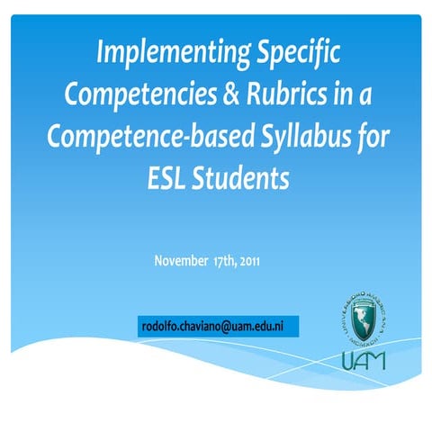 Enhancing a Competence-Based Syllabus 2011