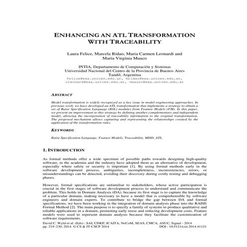 Enhancing an atl transformation