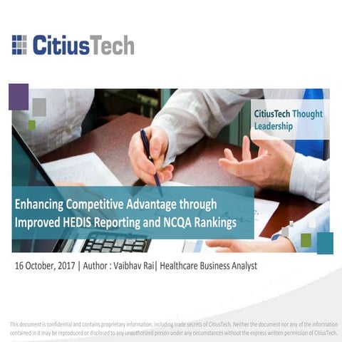 Enhancing Competitive Advantage through Improved HEDIS Reporting and NCQA Rat...
