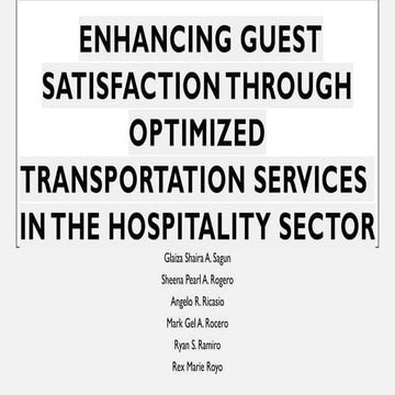 ENHANCING GUEST SATISFACTION THROUGH OPTIMIZEd TRANSPORTATION SERVICES ...