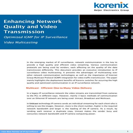 Enhancing Network Quality for Video Transmission 2012
