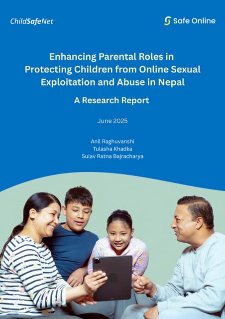 Enhancing Parental Roles in Protecting Children from Online Sexual Exploitation and Abuse in Nepal