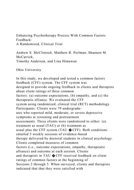 Child Outcome Rating Scale (CORS) | PDF