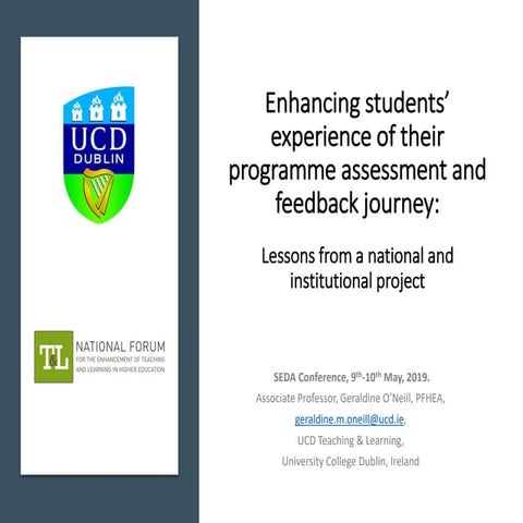 Enhancing students’ experience of their programme assessment and feedback jou...