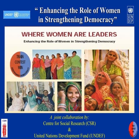 Enhancing the role of women
