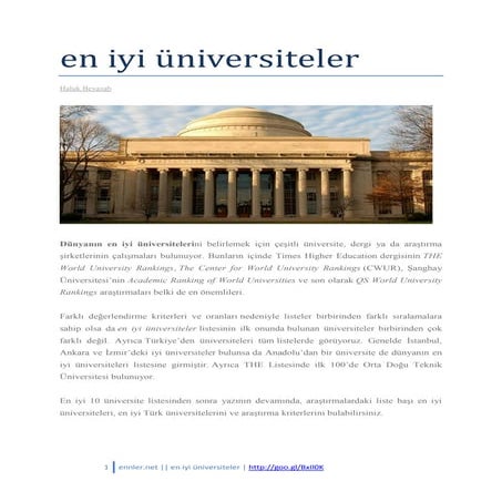 En iyi üniversiteler