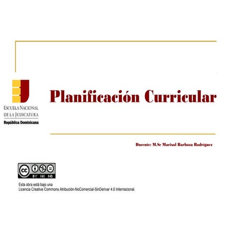 ENJ-500: Tutorial sobre Planificación Curricular