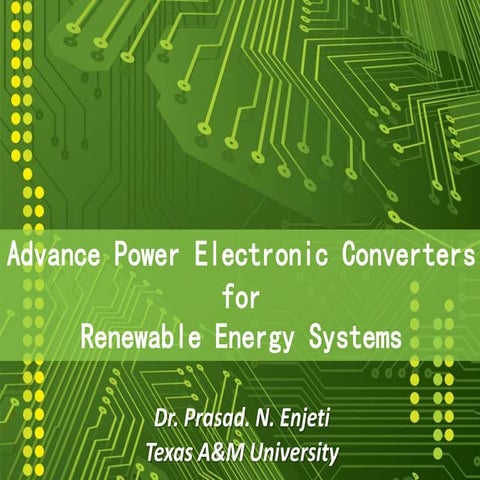 Advance Power Electronic Converters for Renewable Energy Systems