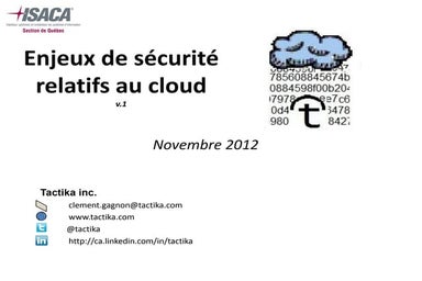 Enjeux de sécurité relatifs au cloud  v1 