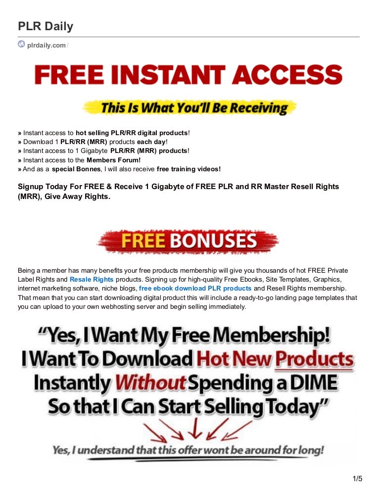 PLR Daily For The Next 30 Days Only