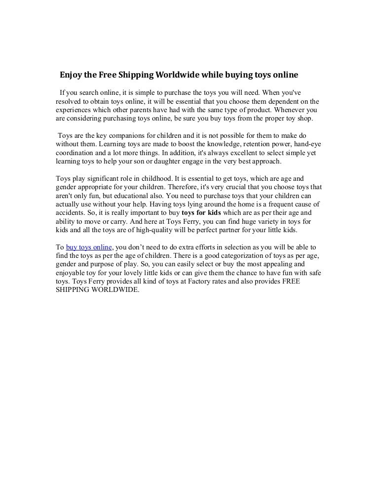 toys free shipping worldwide