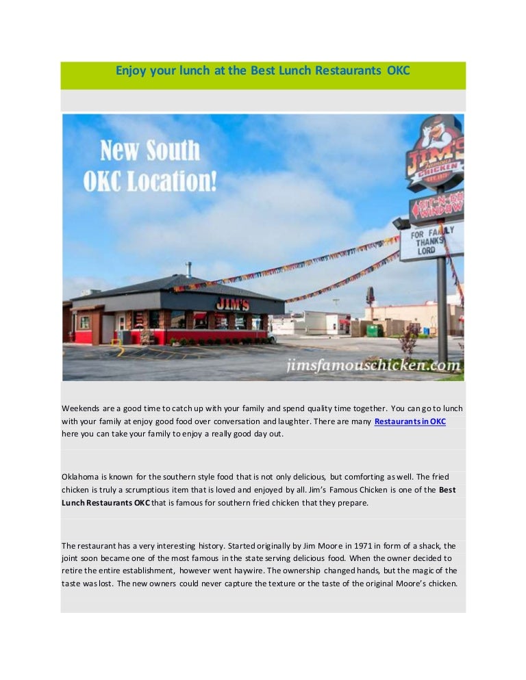 Enjoy your lunch at the Best Lunch Restaurants OKC