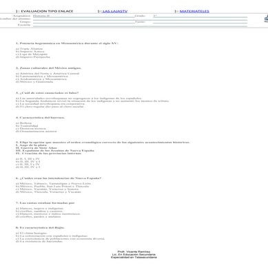 evaluación historia segundo grado