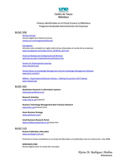 Enlaces Identificados para Administ...