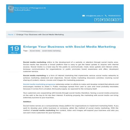 Enlarge Your Business with Social Media Marketing
