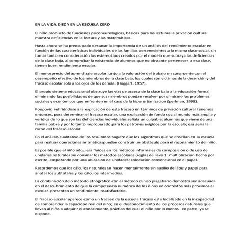 En la vida diez y en la escuela cero