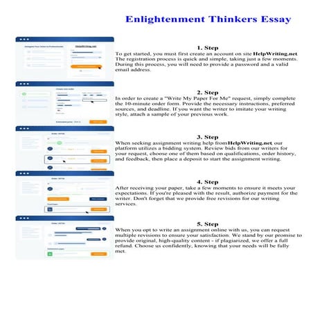 Enlightenment Thinkers Essay. Online assignment writing service.