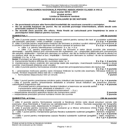 Variante pentru examen