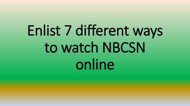 watch nbcsn online free