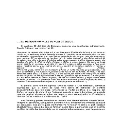 En medio de un valle de huesos secos