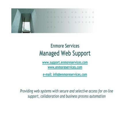 Enmore Services Managed Web Support Overview