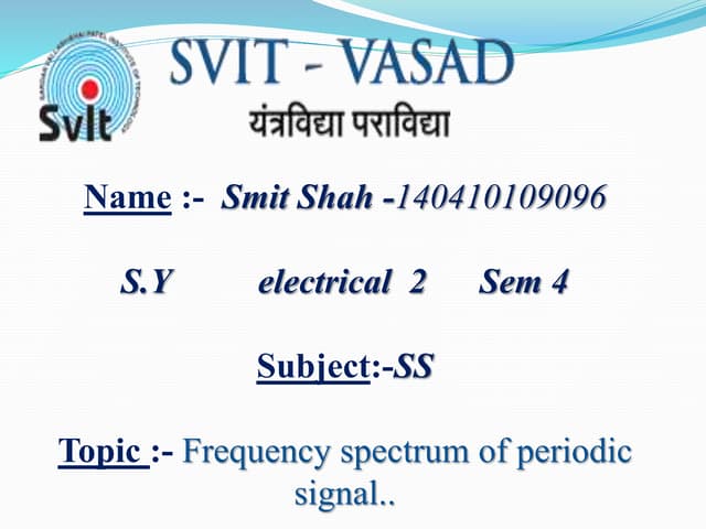 Frequency spectrum of periodic signal..    