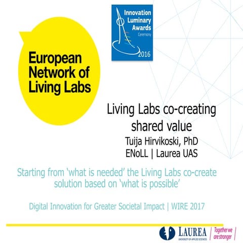 Living Labs co-creating shared value