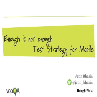 Test Strategy for Mobile