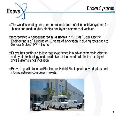 Enova systems   hybrid and electric commercial vehicles