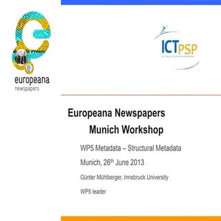 Europeana Newspaper metadata LIBER2013