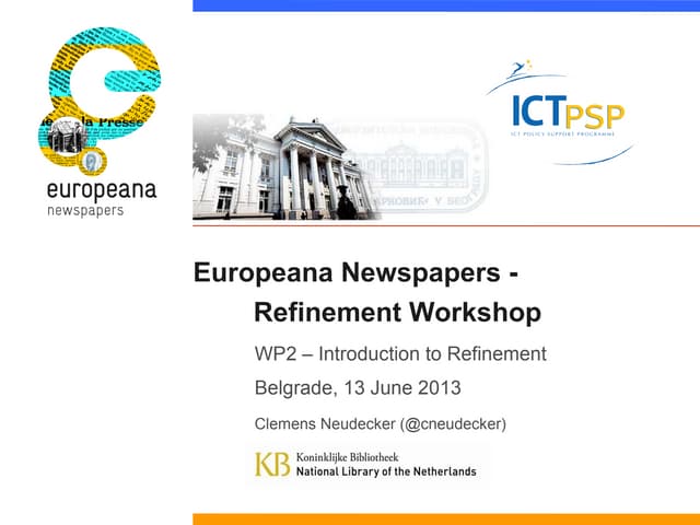 ENP Belgrade WS refinement introduction