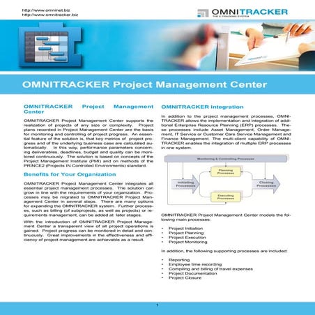 OMNITRACKER Project Management Center