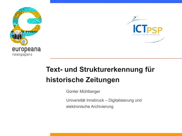Europeana Newspapers LFT Infoday Muehlberger