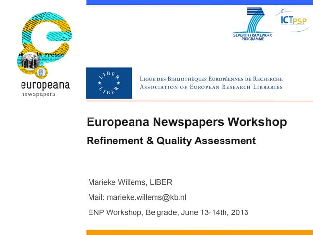 ENP Belgrade WS Introduction