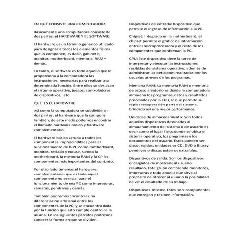 En qué consiste una computadora
