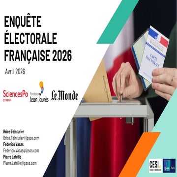 Enquête électorale française - Avril 2026
